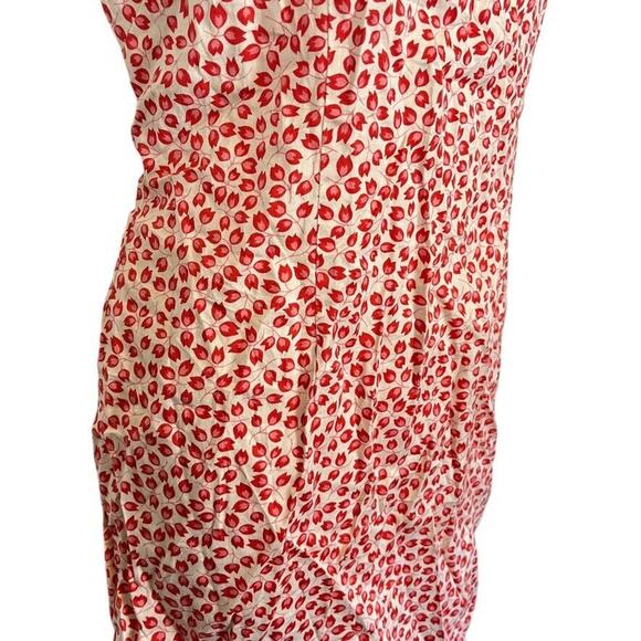 Ann Taylor Womens Vintage Y2K 90s Sleeveless Cotton Floral Coral Slip Dress 10 - Picture 3 of 16